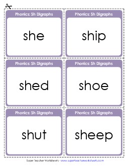 Flashcards Phonics Digraphs Worksheet