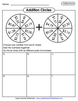 Addition Circles Worksheet