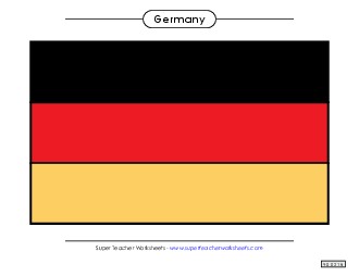 German Flag (Full Color) Germany Worksheet