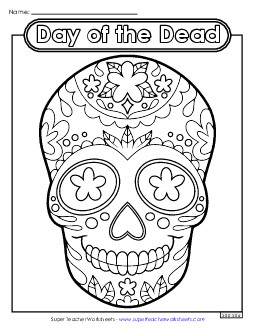 Skull Coloring Page Coloring Pages Worksheet