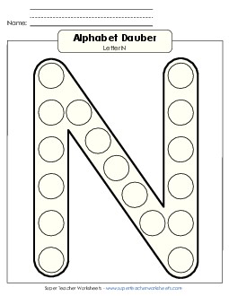 Letter N - Dabber Alphabet Worksheet