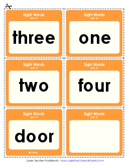 Flashcards (Unit 14) Sight Words Worksheet