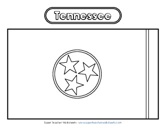 Tennessee Flag Coloring Page States Individual Worksheet