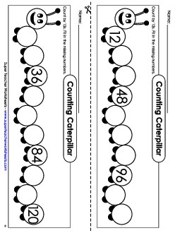 Caterpillar - Count By 12s Counting Worksheet