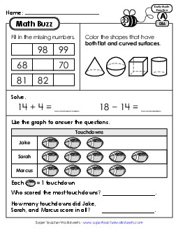 Math Buzz: Week 18 Worksheets 86 through 90 Daily Math Review Worksheet