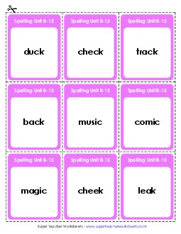 Flashcards (B-15) Spelling B Worksheet