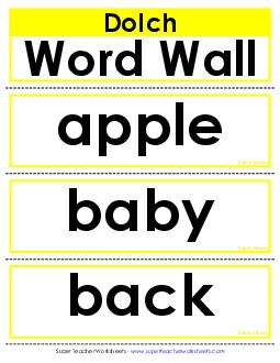 Dolch: Nouns Worksheet