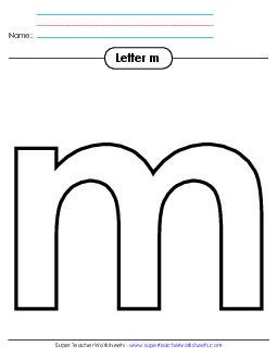 Outline - Lowercase m Alphabet Worksheet