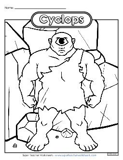 New Coloring Page: Cyclops Spanish Worksheet