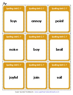 Flashcards (C-7) Spelling C Worksheet