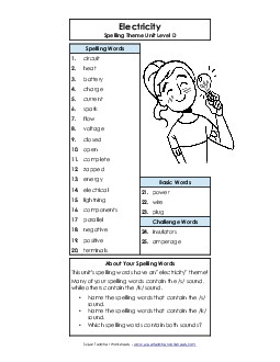 Spelling List Spelling D Worksheet