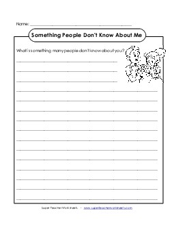 Something Interesting About Me Writing Worksheet