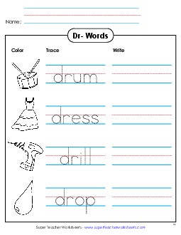 Trace and Write Phonics Blends Worksheet