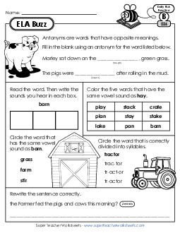 ELA Buzz: Week 6 Worksheets 26 through 30 Daily Ela Review Worksheet