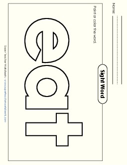 Paint or Color: Eat Sight Words Individual Worksheet