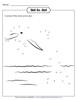 Dolphin Dot-to-Dot Counting Worksheet