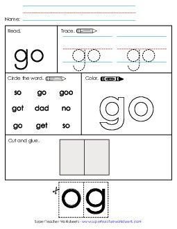 Worksheet 2: Go Free Sight Words Individual Worksheet