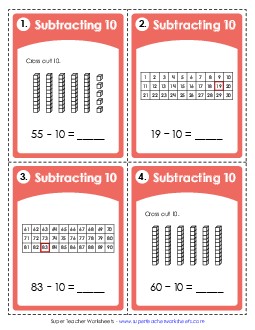 Subtracting 10 Subtraction Worksheet