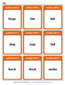 Flashcards (B-5) Spelling B Worksheet