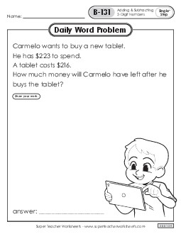 Daily Word Problems  B-131 through B-135 Worksheet