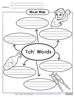 Word Web (-tch Words) Phonics Trigraphs Worksheet