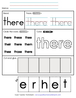 Worksheet 2: There Free Sight Words Individual Worksheet