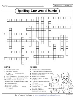 Crossword (F-16) Spelling F Worksheet