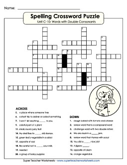 Crossword Puzzle (C-10) Spelling C Worksheet