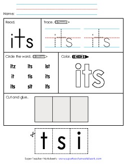 Worksheet 2: Its Sight Words Individual Worksheet