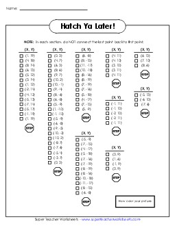 Mystery Graph - Chick Hatching Mystery Graph Picture Worksheet