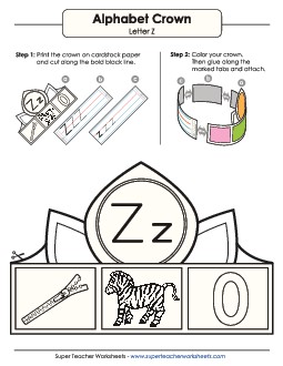 Letter Z Hat Alphabet Worksheet