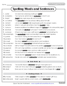 Spelling Sentences (F-2)  Free Spelling F Worksheet