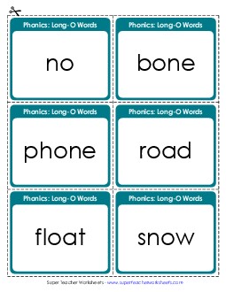 Flashcards (Long O) Phonics Long Short O Worksheet