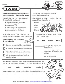 ELA Buzz: Week 10 Worksheets 46 through 50 Daily Ela Review Worksheet