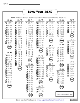 Mystery Graph Picture (Baby New Year 2025) Worksheet