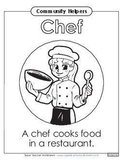 Chef Community Helpers Worksheet