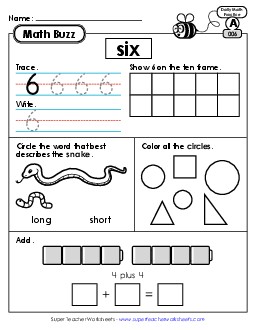 Math Buzz: Week 2 Worksheets 6 through 10 Daily Math Review Worksheet