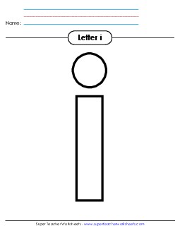 Outline - Lowercase i Alphabet Worksheet