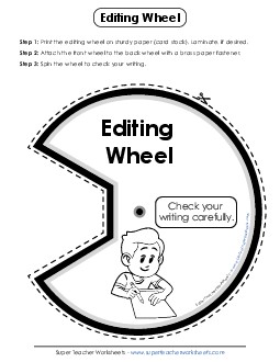 ELA Editing Wheel 1st Grade ELA Worksheet