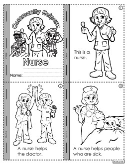 Mini-Book: Nurse Community Helpers Worksheet