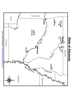 Labeled Arkansas Map State Maps Worksheet