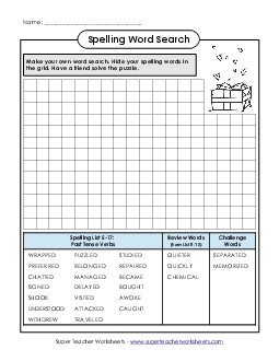 Make-a-Search (E-17) Spelling E Worksheet