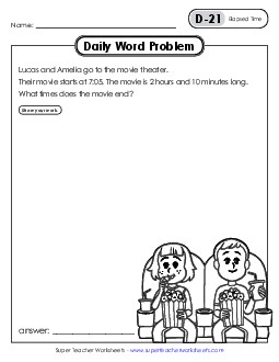 Daily Word Problems D-21 through D-25 Worksheet