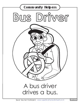 Bus Driver Community Helpers Worksheet