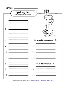 Spelling Test (B-29) Spelling B Worksheet