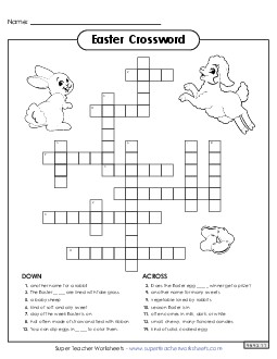 Easter Crossword Worksheet