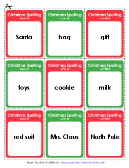 Flashcards (B-Christmas)  Spelling B Worksheet