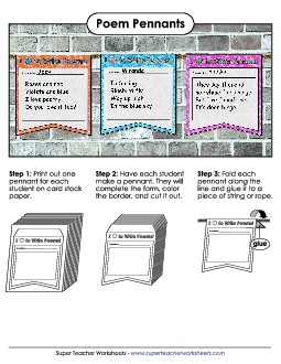 Poetry Pennants Worksheet