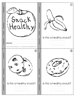 Mini-Book: Snack Healthy Nutrition Worksheet