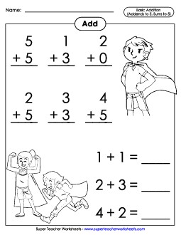 Basic Addition Facts Free Printable Worksheet